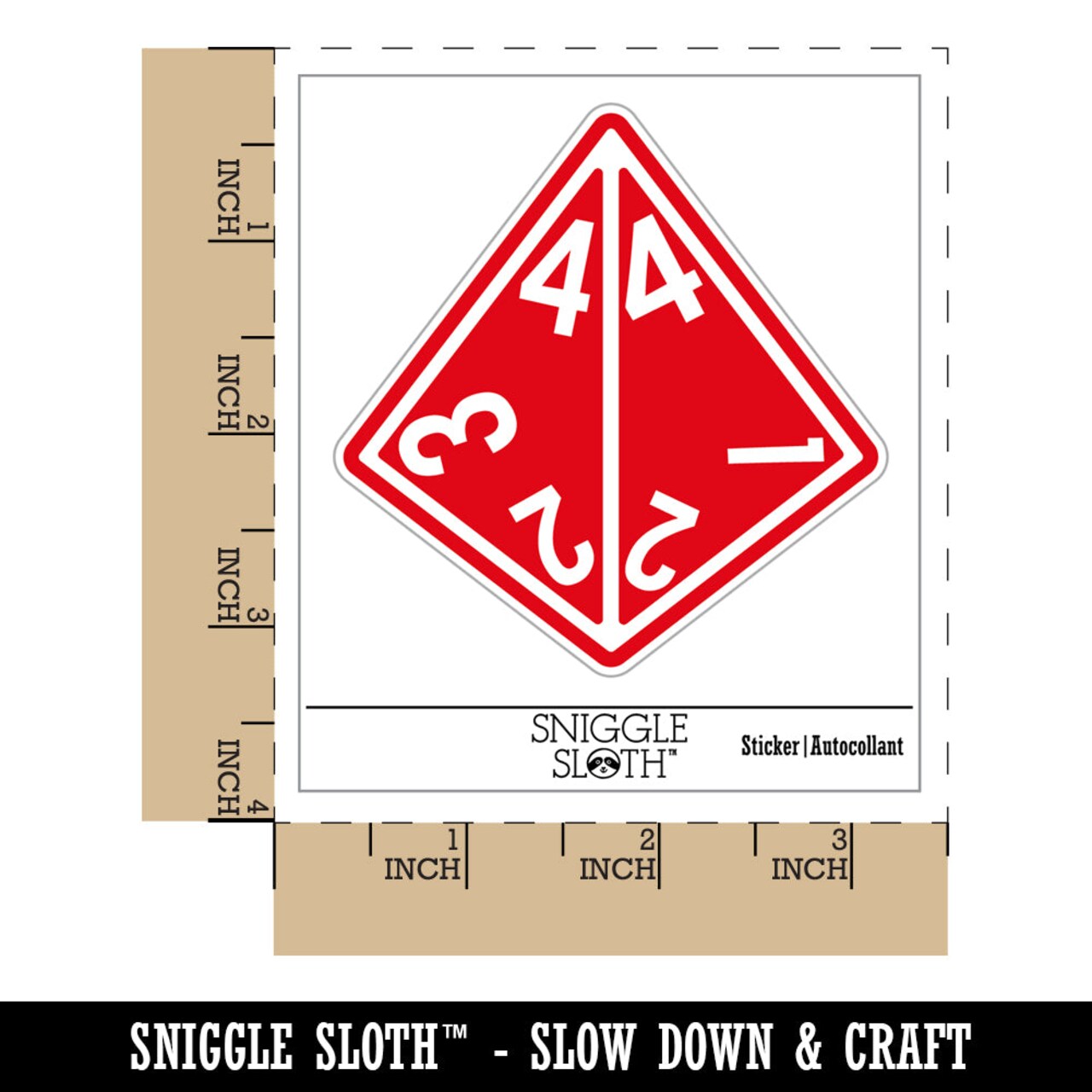 D4 4 Sided Gaming Gamer Dice Critical Role Waterproof Vinyl Phone Tablet Laptop Water Bottle Sticker Set - 5 Pack